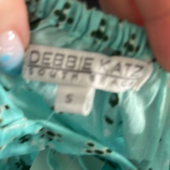 Debbie Katz South Beach Aqua Lily Maxi Dress NWT Tiered Spaghetti Straps Small - Picture 7 of 10